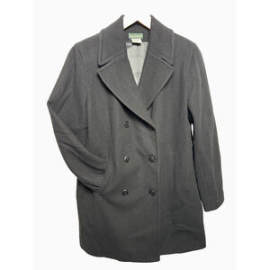 Black Wool Pea Coat Women's Size 16 XL Double Breasted EUC Preppy Timeless Style